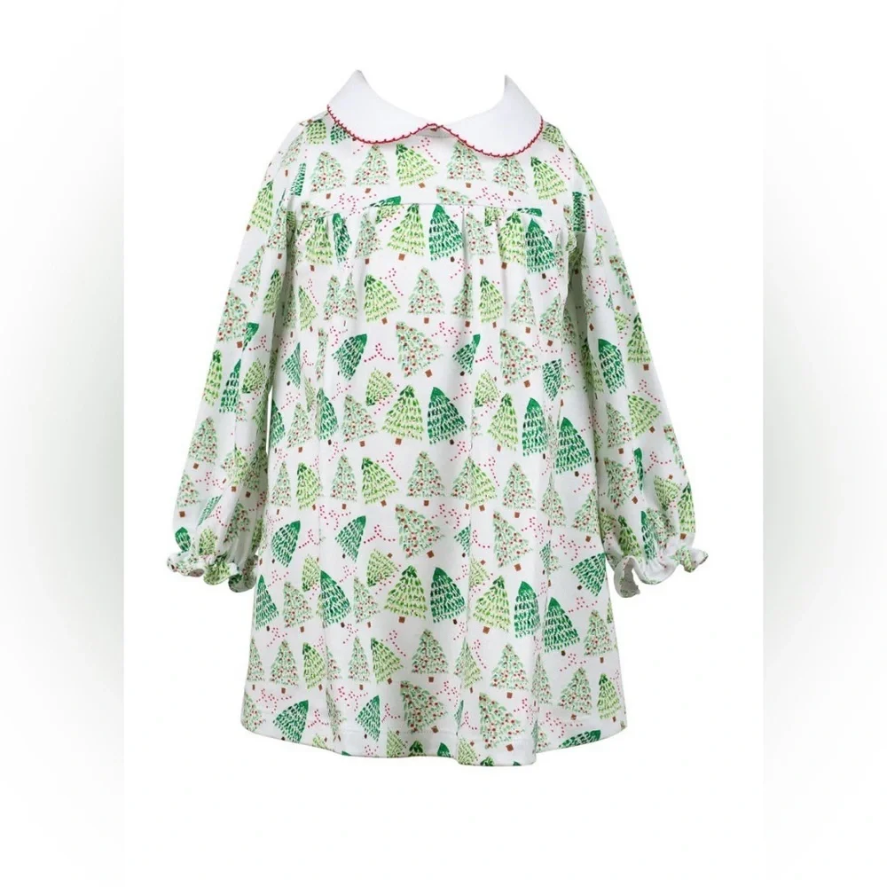 Festive Kids Nightgown with Christmas Tree Design